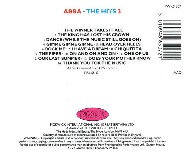 ABBA – The Hits Box Europop Disco Used Music CDs 3xCD 1992 UK