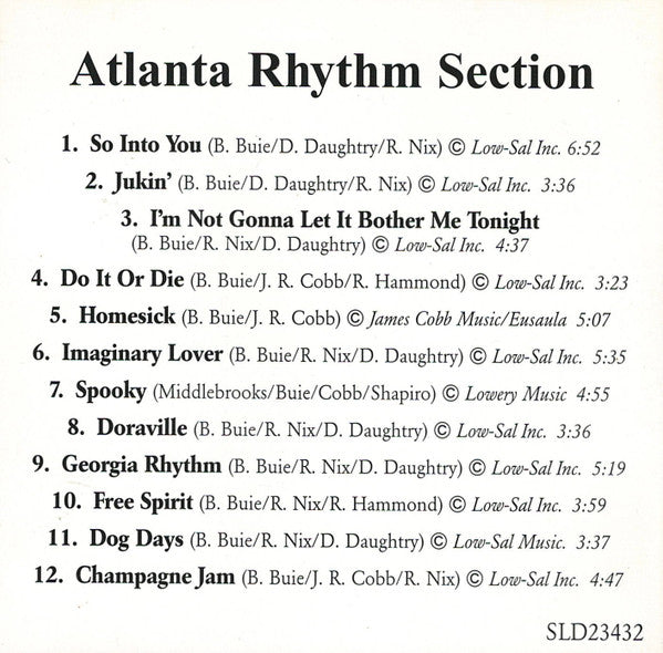 Atlanta Rhythm Section – The Best Of Atlanta Rhythm Section CD Purchases Online 1996 Canada