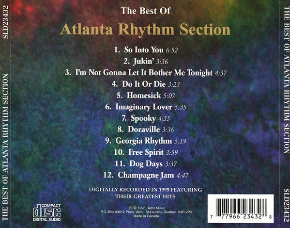 Atlanta Rhythm Section – The Best Of Atlanta Rhythm Section CD Purchases Online 1996 Canada