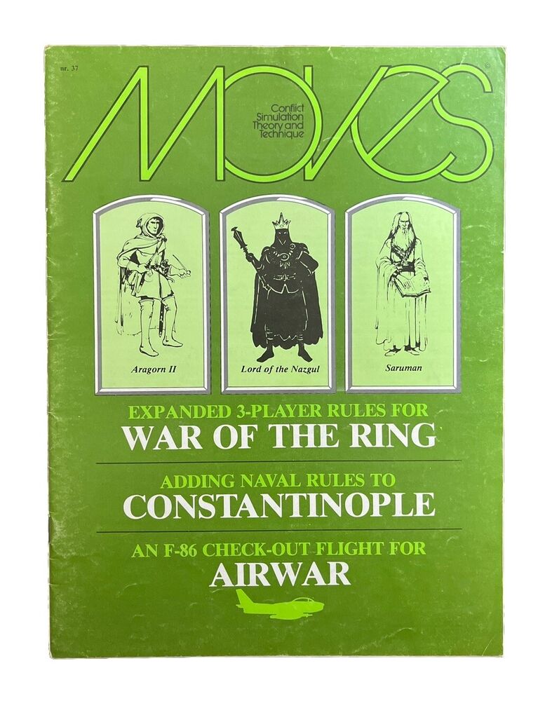 Moves by SPI Wargaming Magazine #37 1978 War Of The Ring, Constantinople, Airwar