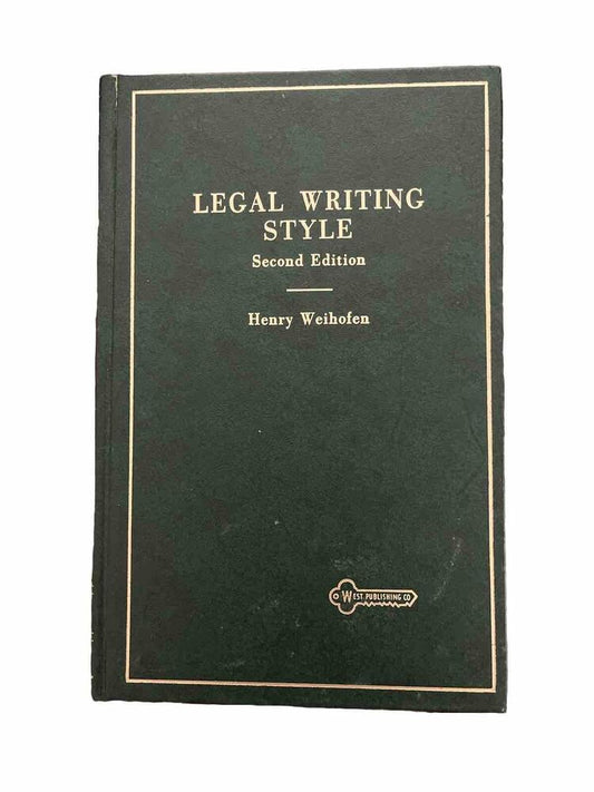 Vintage Book 1961 Legal Writing Style by Henry Weihofen West Publishing Co.