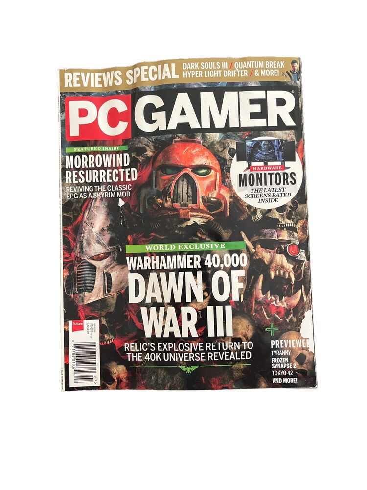  WARHAMMER 40,000 DAWN OF WAR III PC GAMER #280 JULY 2016 video game magazine