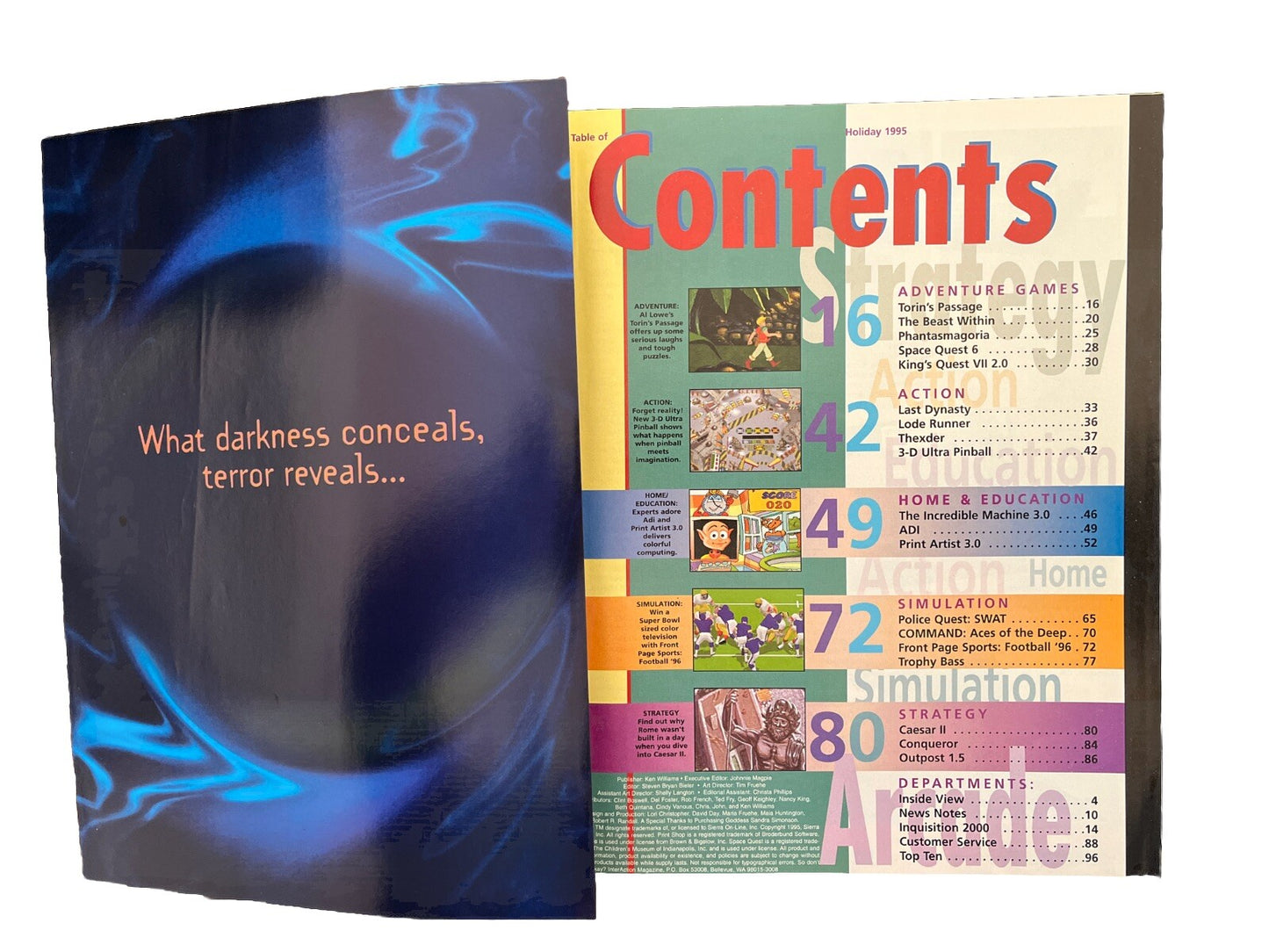 Vintage InterAction Computer Games Magazine Holiday 1995 Torin’s Passage