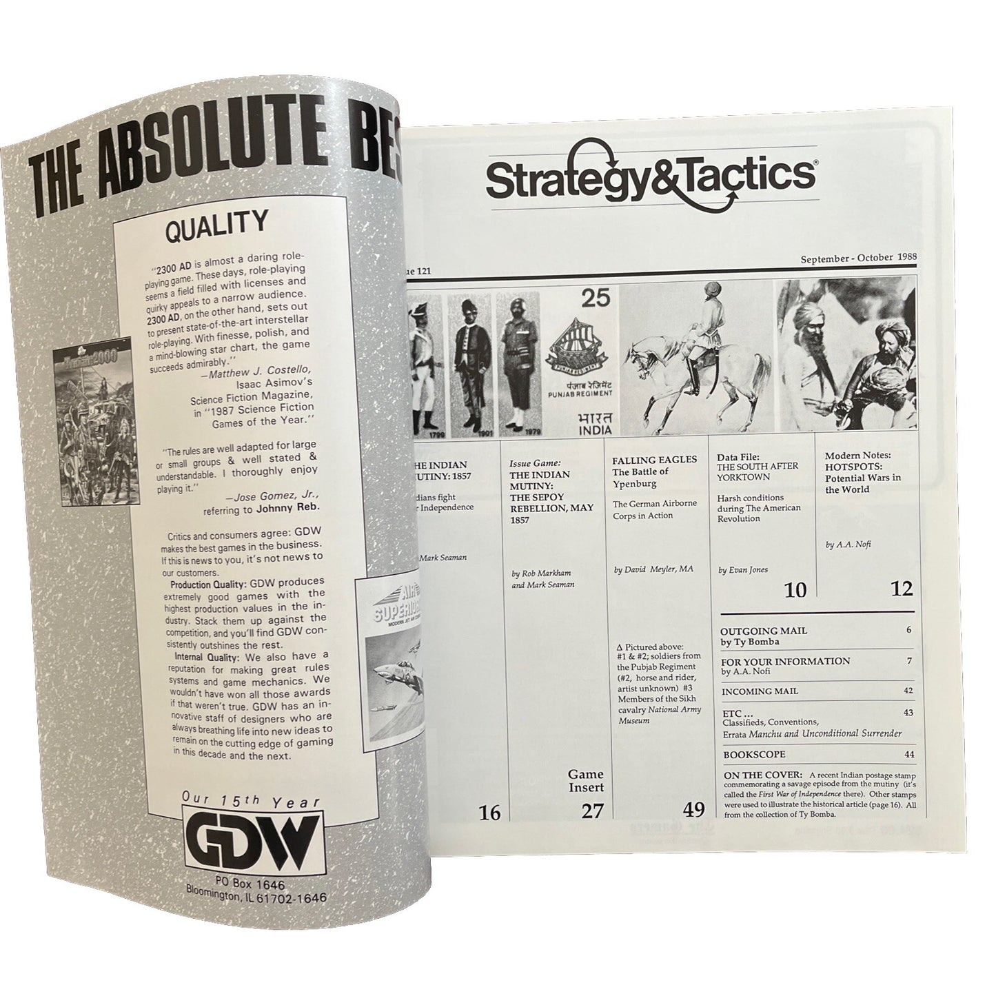 Vintage Strategy & Tactics Historical Wargame Magazine #121 The Indian Mutiny