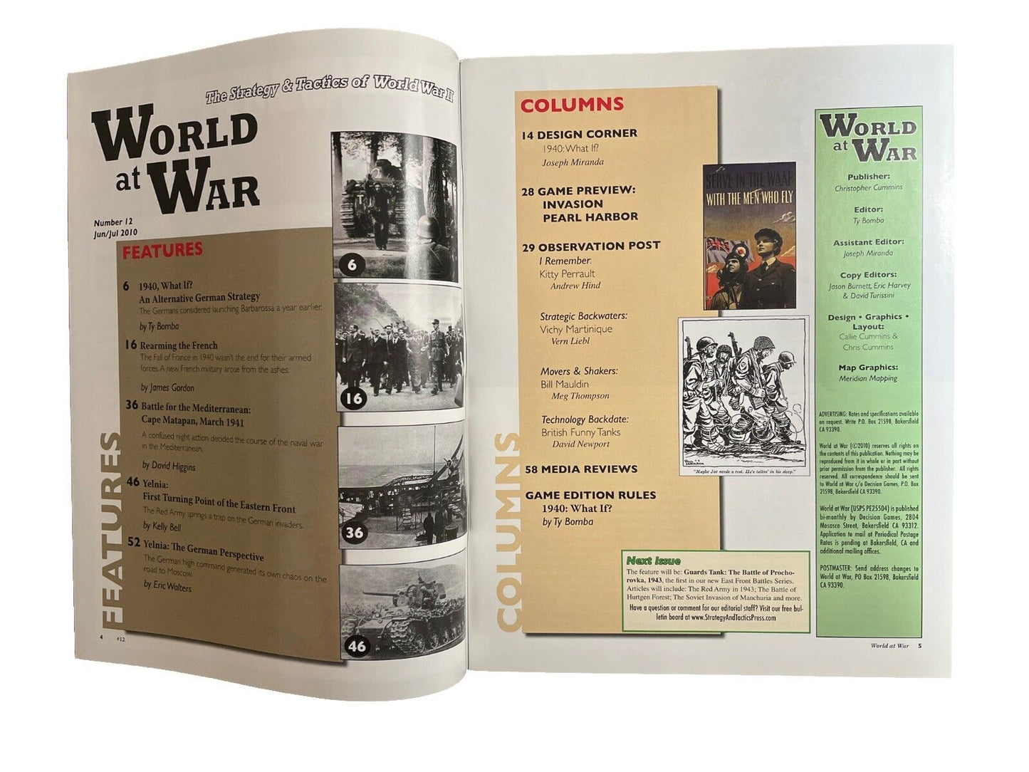 World At War Wargame Mag #12 With Board Game - 1940: What If Germany Went East?