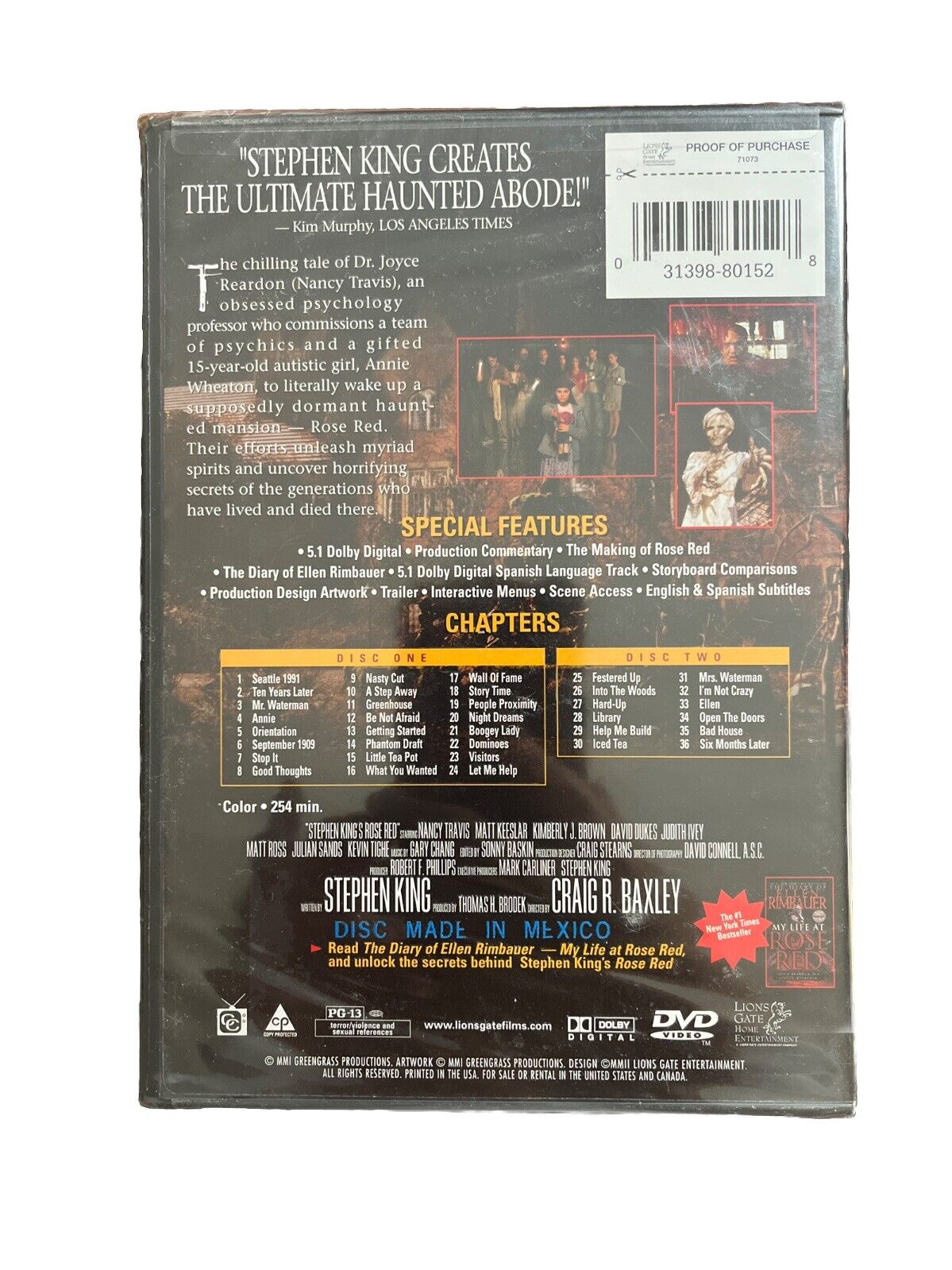 Classic Film Stephen King Rose Red (DVD, 2002, 2-Disc Set, Deluxe Edition)