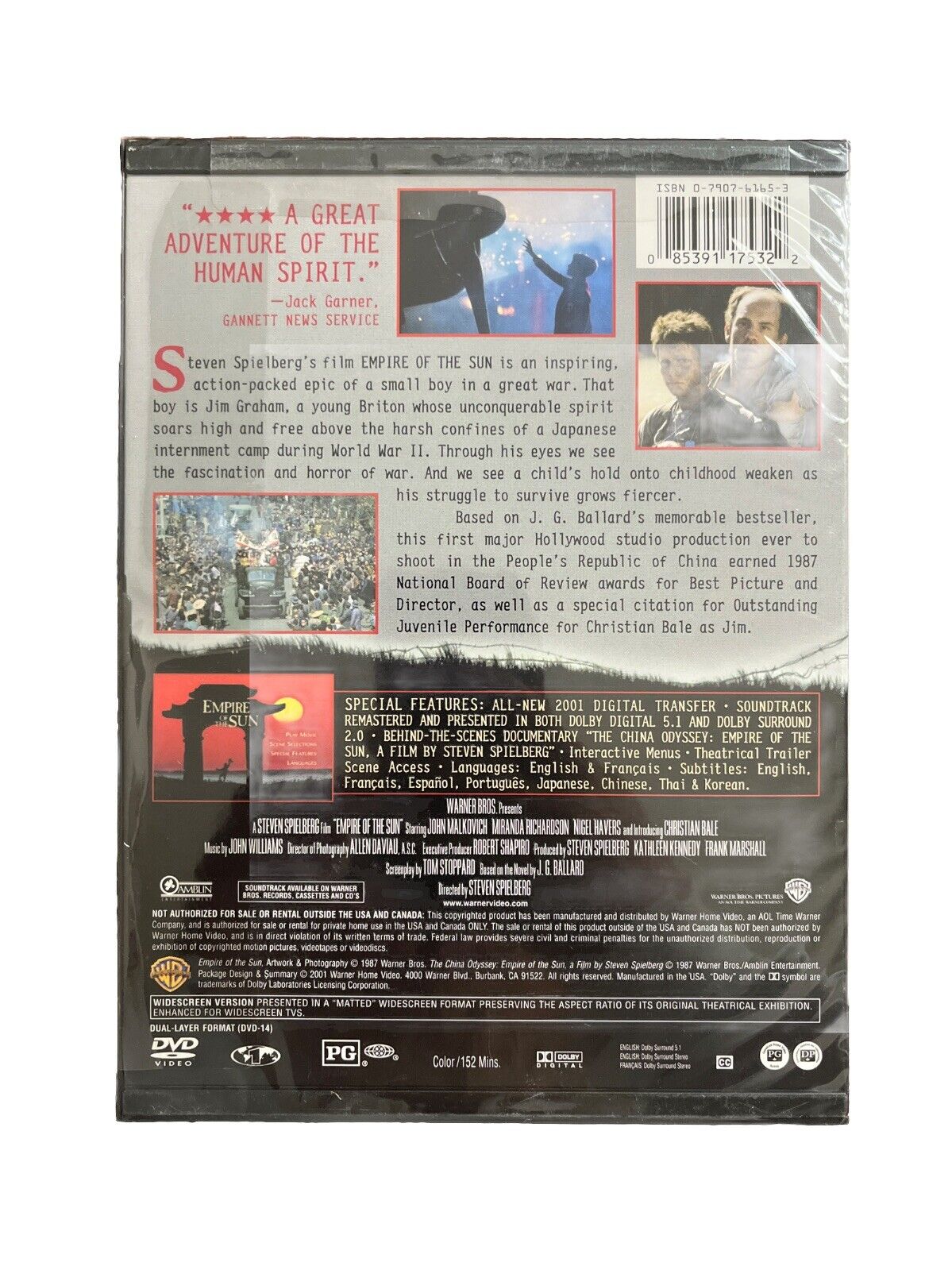 Classic Collectable Movie Empire Of The Sun DVD John Malkovich Christian Bale