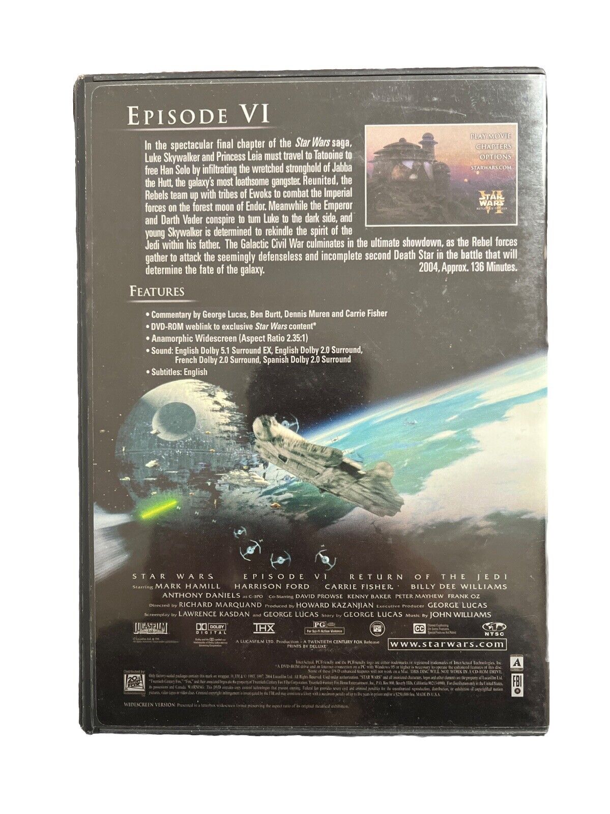 Collectable Movie STAR WARS VI: Return Of The Jedi DVD Digitally Mastered