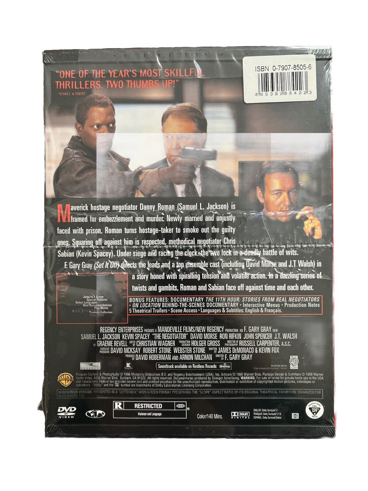 Vintage Collectable Action Movie The Negotiator (DVD, 1998)