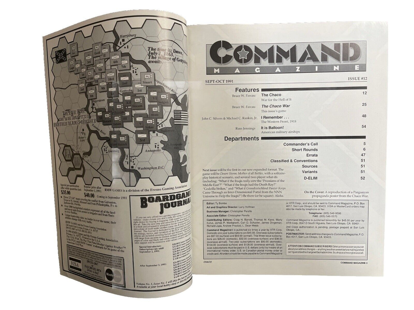 XTR Vintage Collectable Command Wargame Magazine #12 Sept-Oct 1991 - Chaco