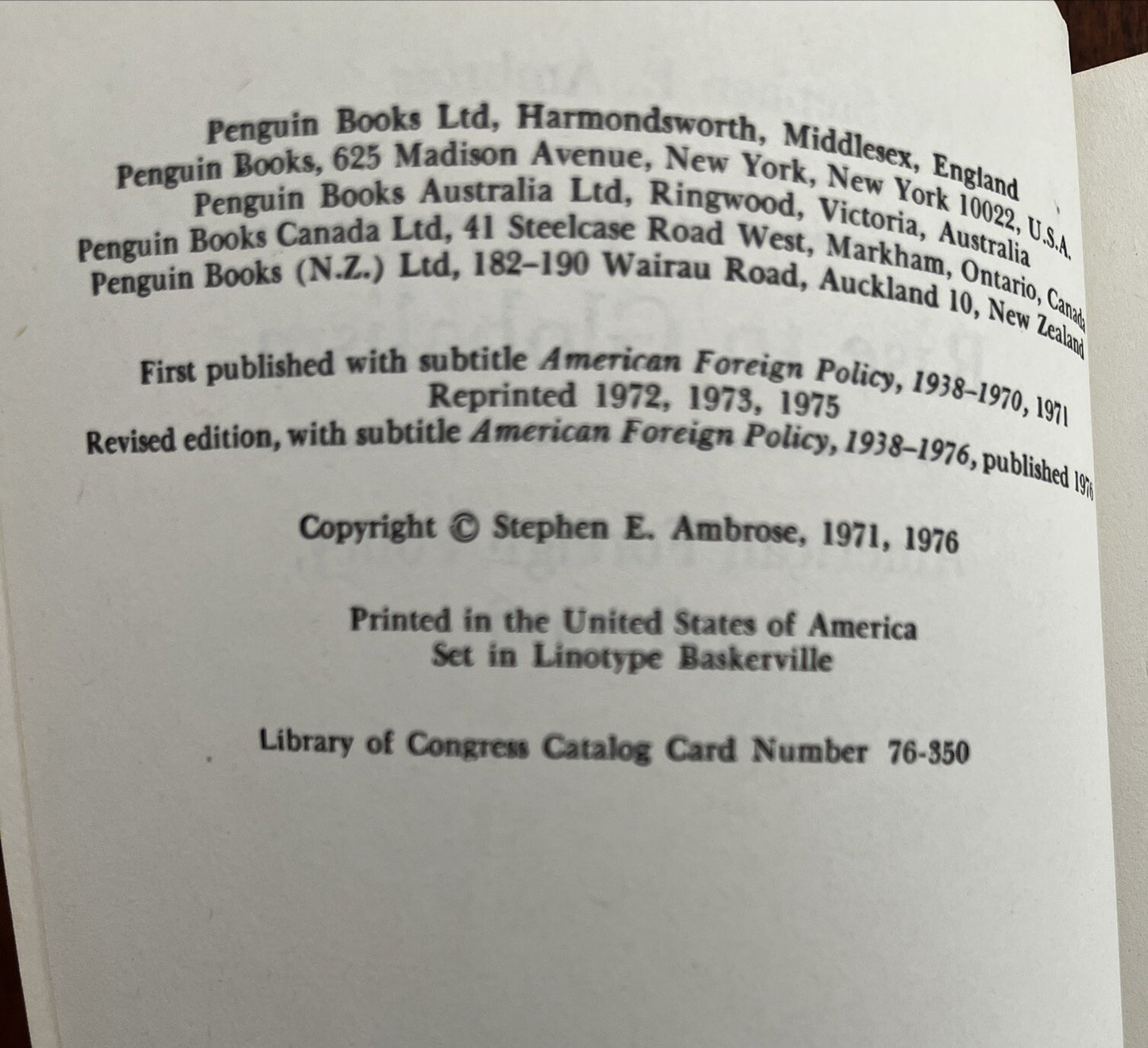 Vintage Collectable Book Rise to Globalism: American Foreign Policy 1938-1976