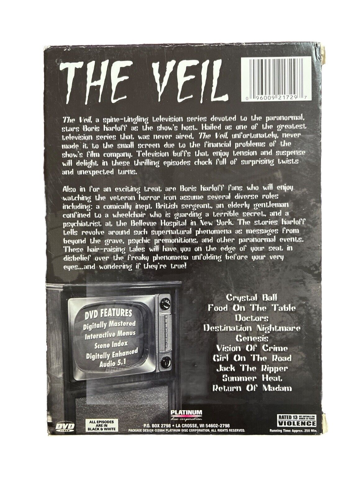 Classic Collectable Horror Movie The Veil (DVD, 2004, 2-Disc Set)