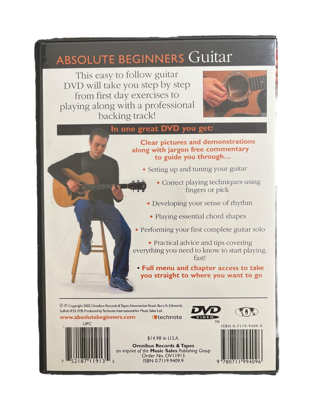 Absolute Beginners Guitar Learning Videos DVD