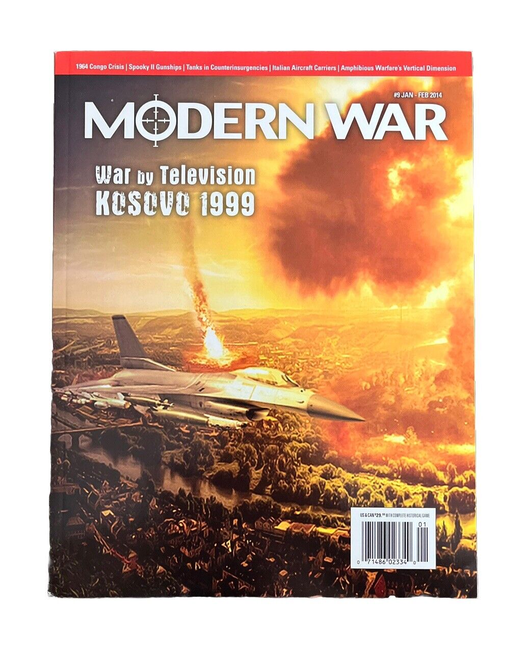 Modern War Magazine #9 With history Board Game - War By Television Kosovo 1999