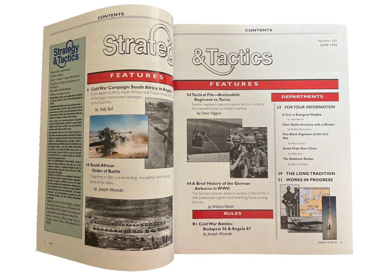 Strategy & Tactics Mag #235 With Board Game The Cold War: South Africa VS. Cuba