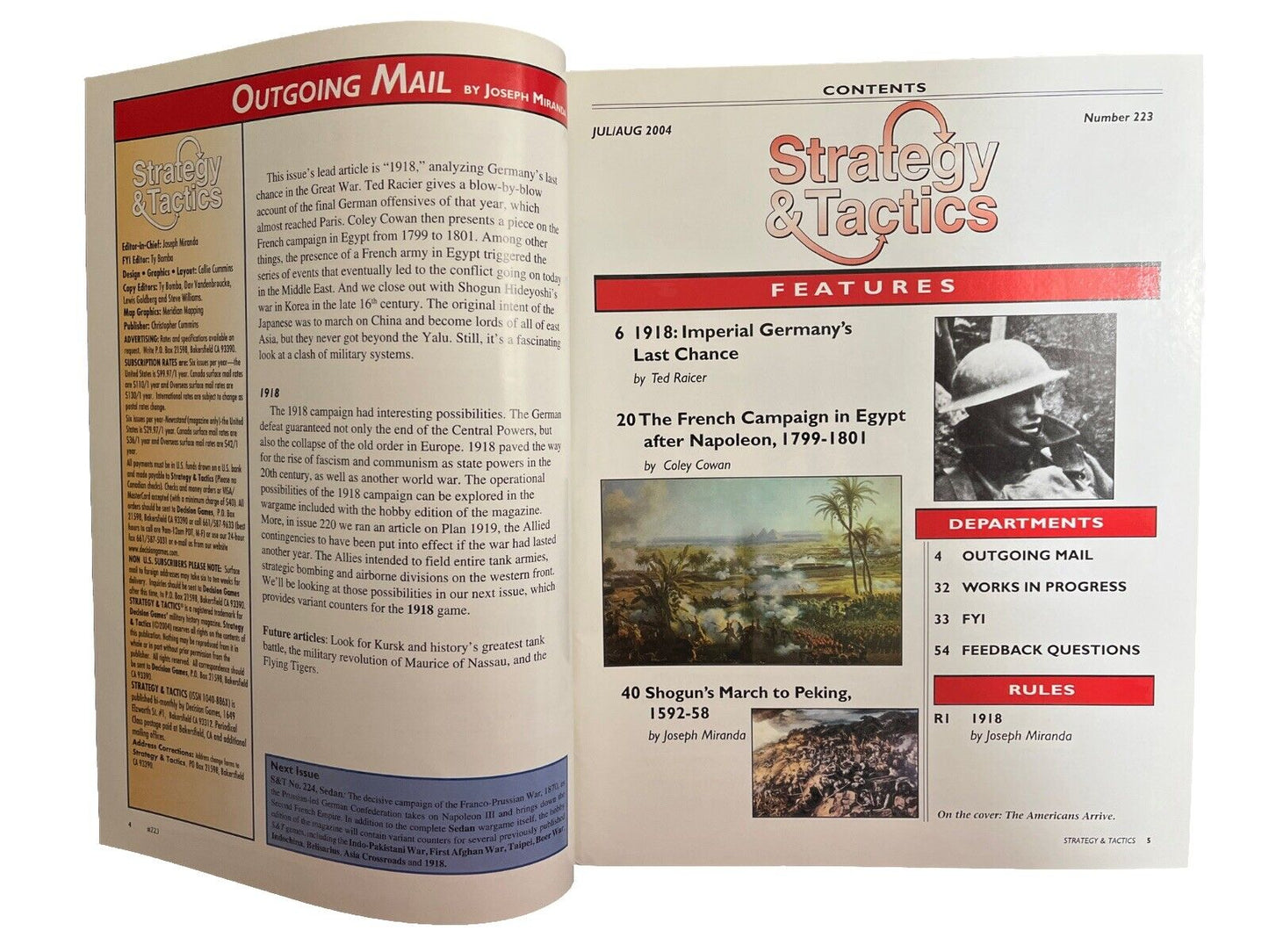 Vintage Board Game Strategy & Tactics Magazine #223 Jul/Aug 2004 - 1918
