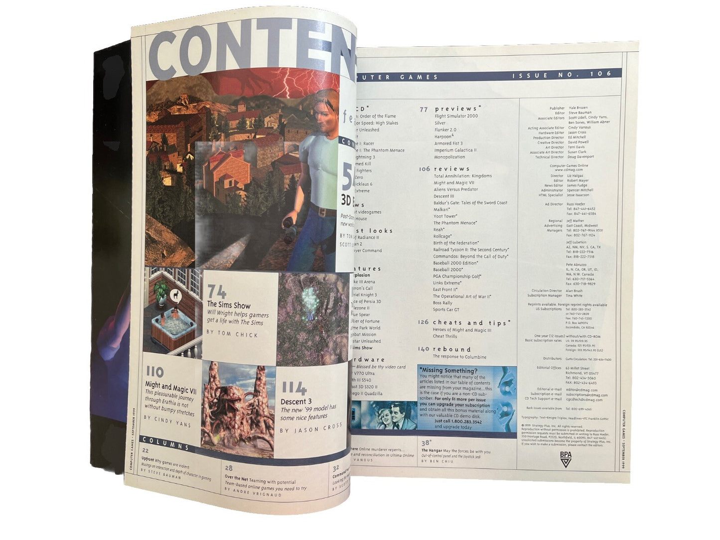 Computer Games Strategy Plus Magazine #106 September 1999 3D Explosion!