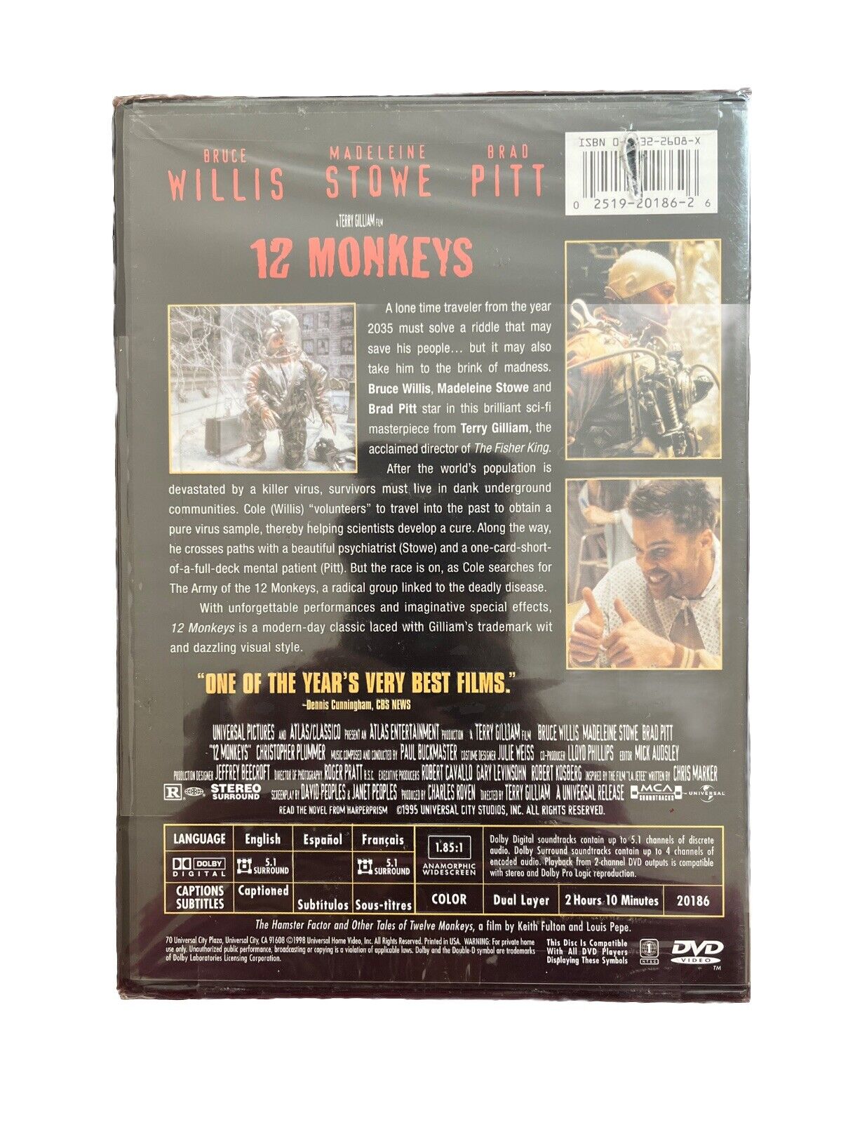 12 Monkeys (DVD, 1998, Collectors Edition, Widescreen) Bruce Willis, Brad Pitt