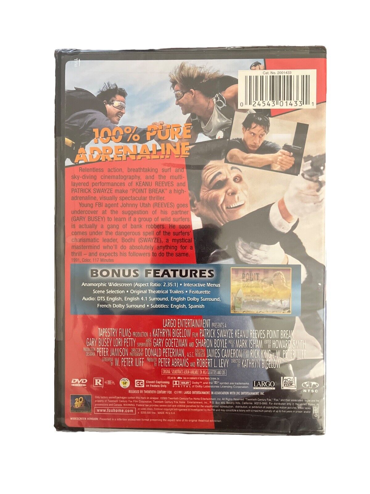 Vintage Collectable Adventure Movie Point Break (DVD, 2001) Swayze Reeves