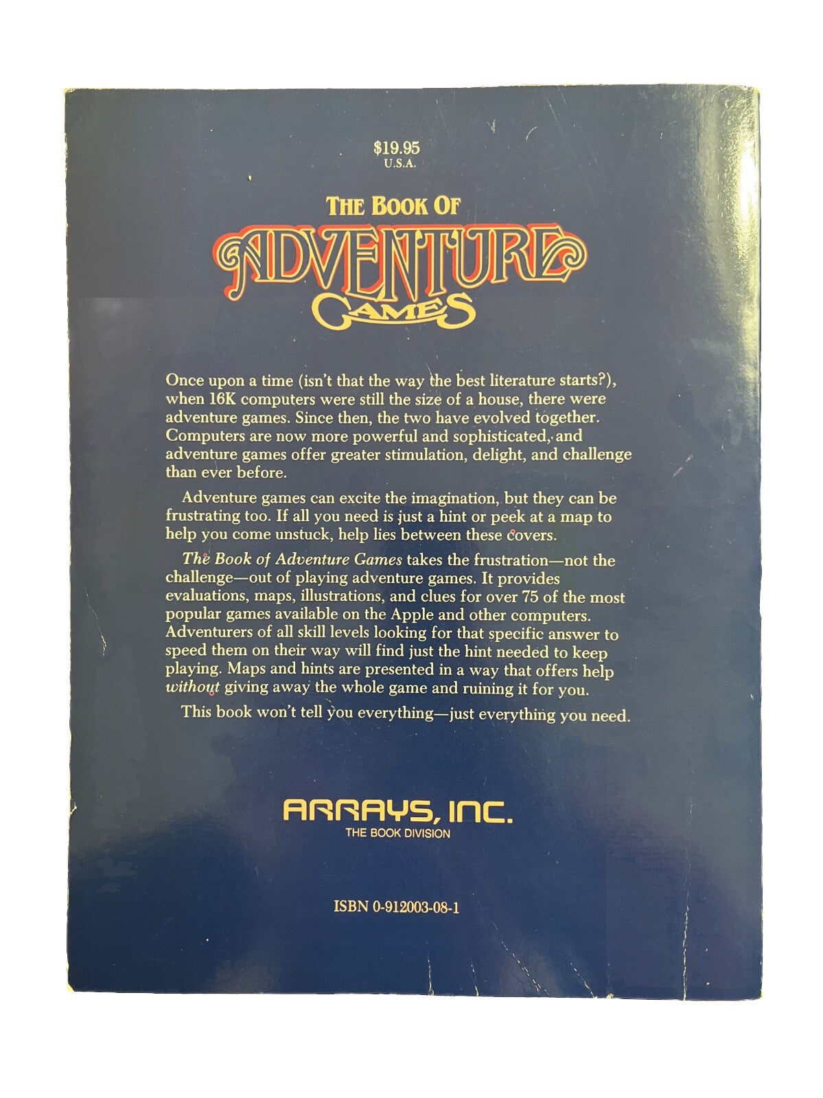 Vintage Collectable The Book of Adventure Games by Kim Schuette