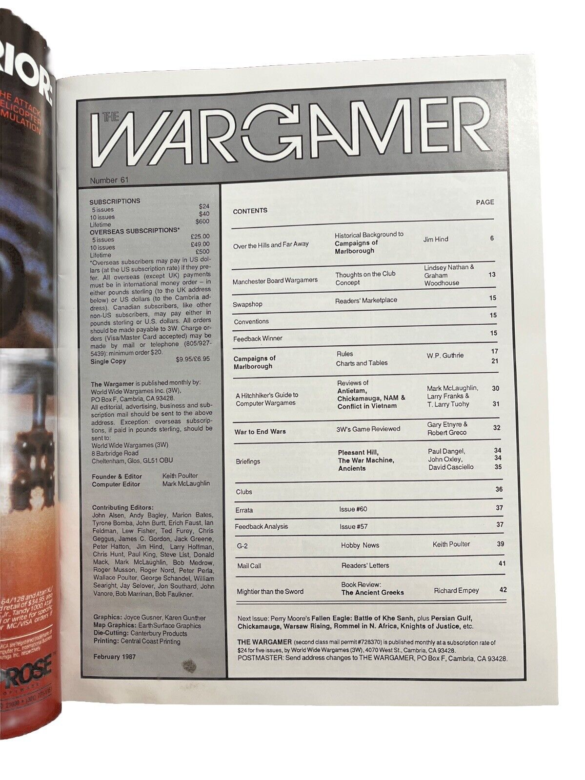 The WARGAMER Magazine #61 Campaigns Of Marlborough War Of Spanish Succession