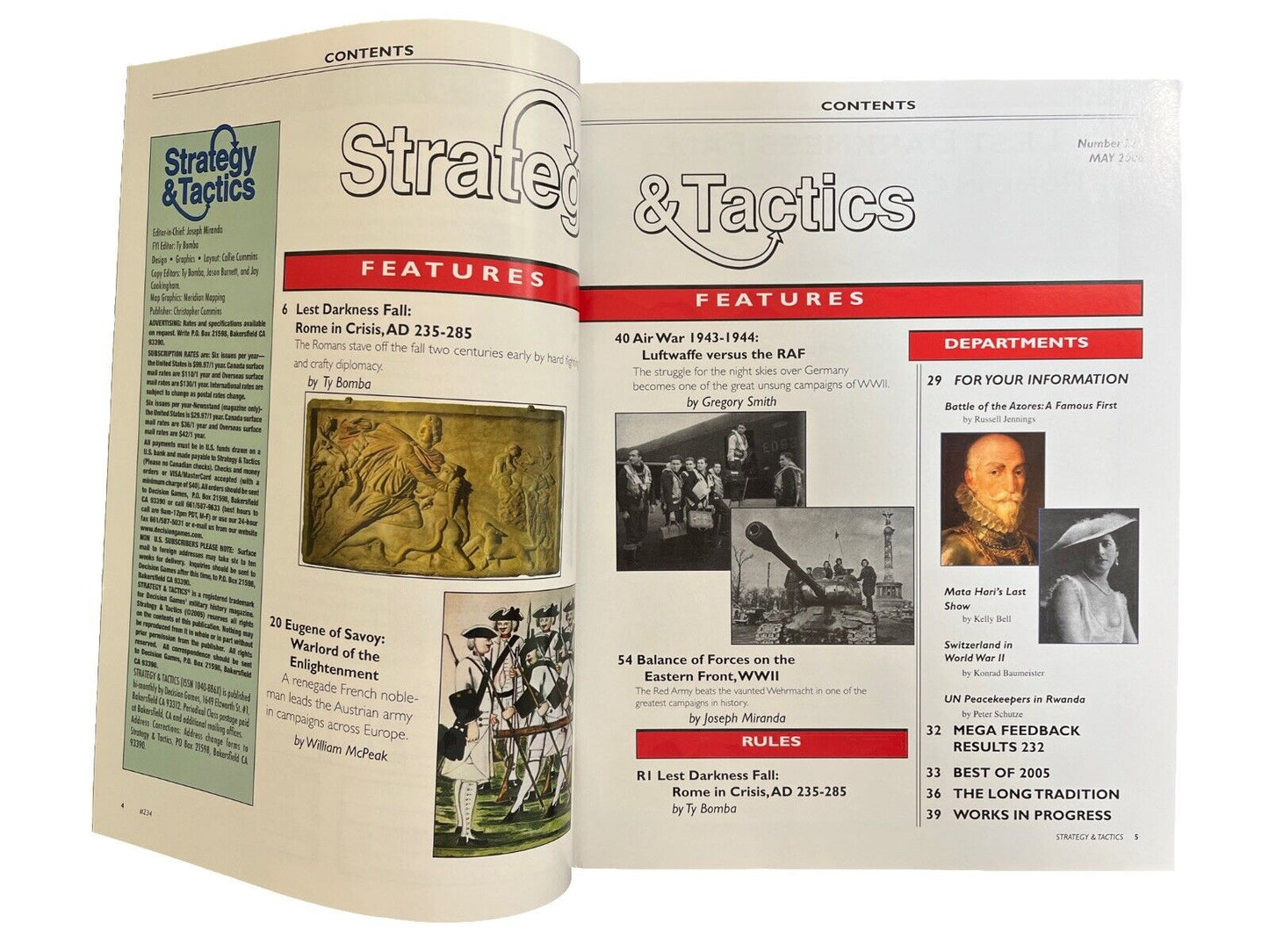 Strategy & Tactics Mag #234 With War Game Lest Darkness Fall: Rome in Crisis