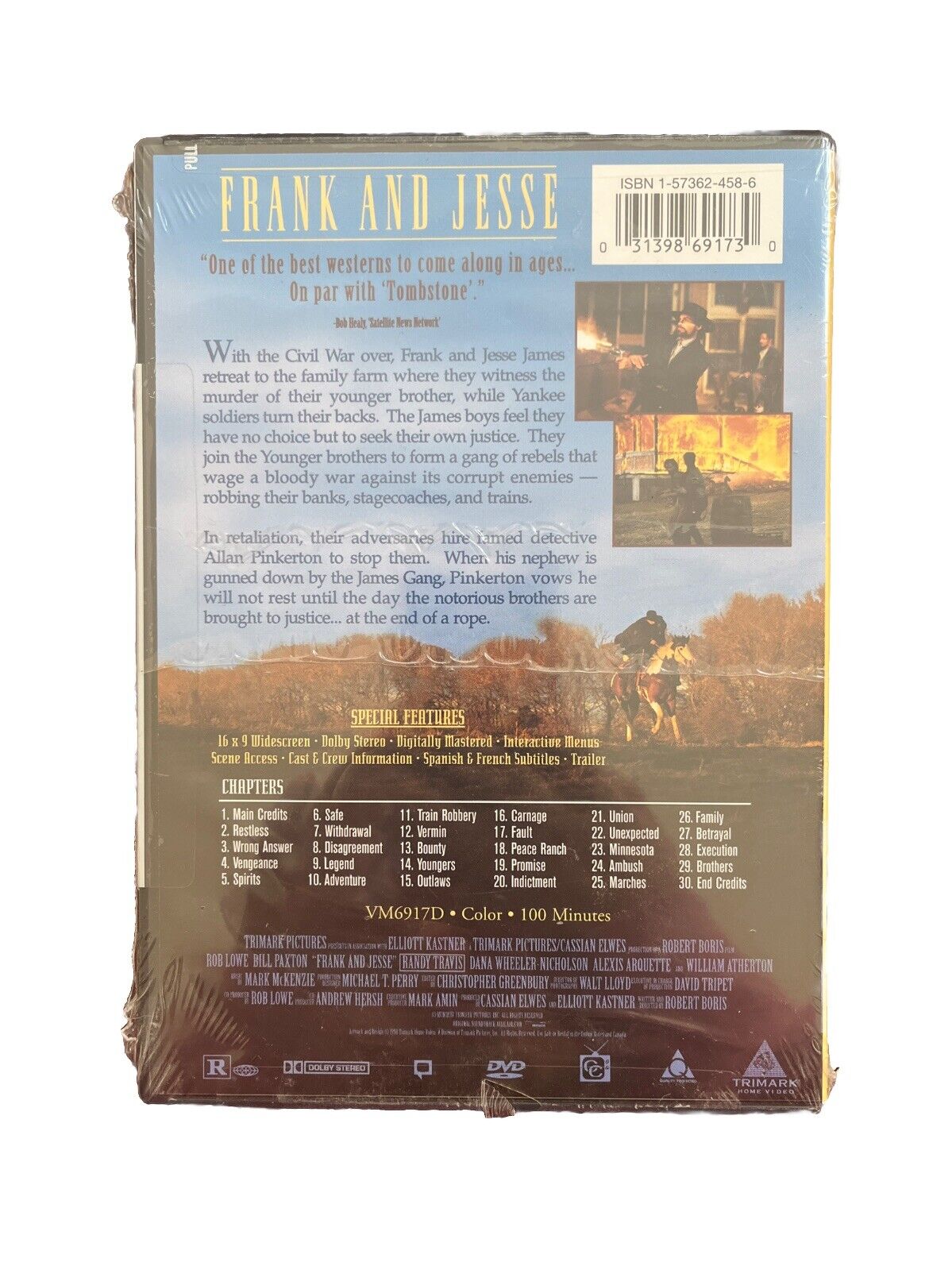 Vintage Collectable Action Movie Frank and Jesse (DVD, 1994) Rob Lowe