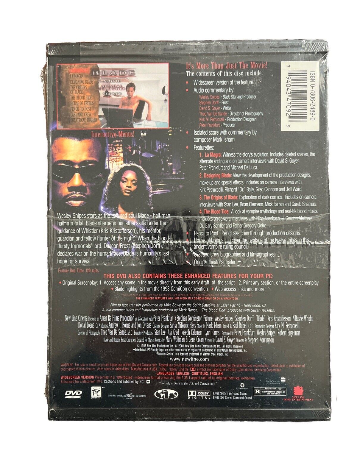 Collectable Marvel Comics Movie DVD Blade Wesley Snipes