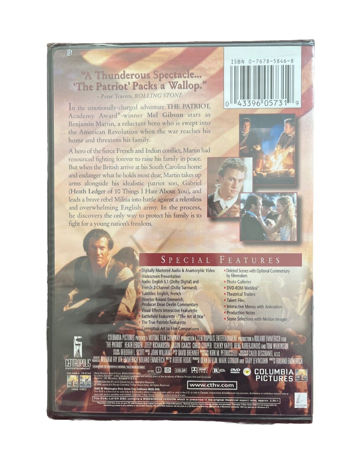 Classic Collectable Movie The Patriot: Special Edition Mel Gibson (DVD 2000)