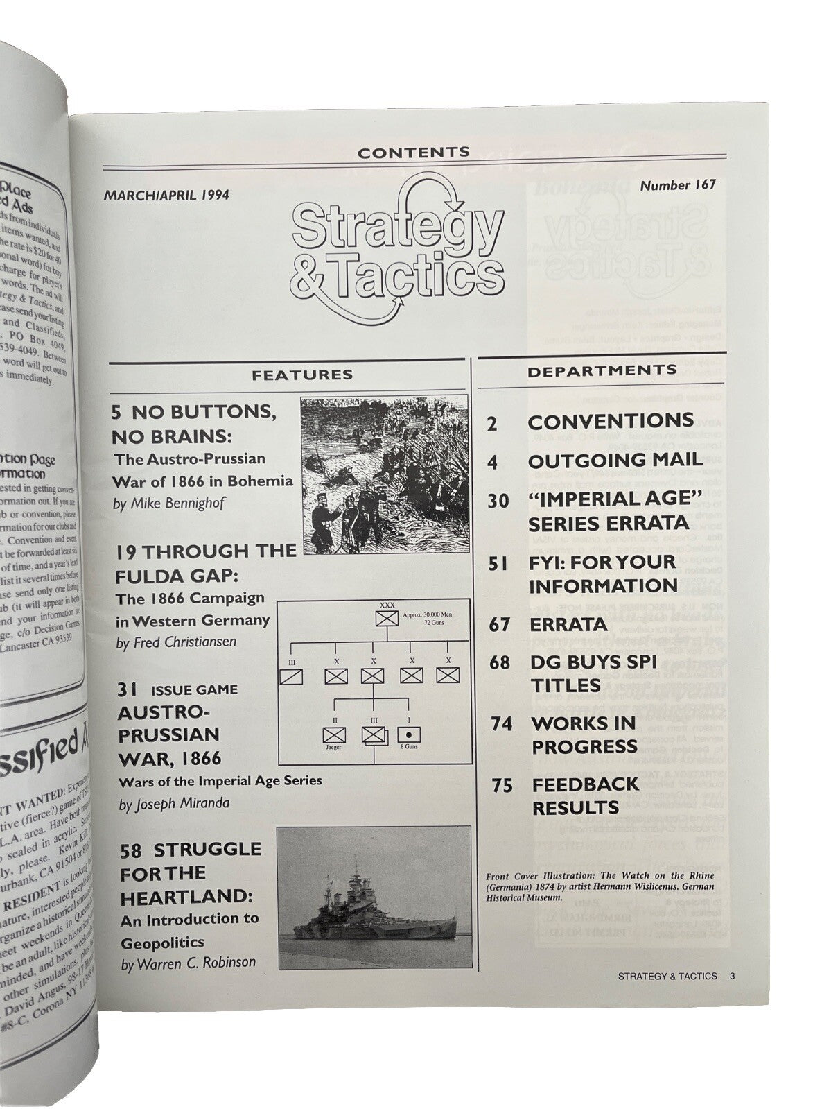 Strategy&Tactics Board game Wargame Magazine #167 The Austro-Prussian War 1866