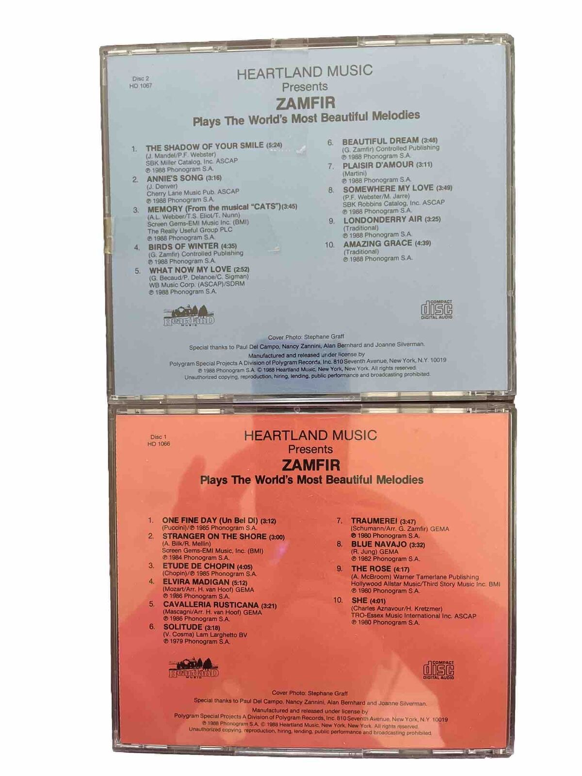 ZAMFIR - Plays The World's Most Beautiful Melodies Disc 1 And Disc 2 1988 CD