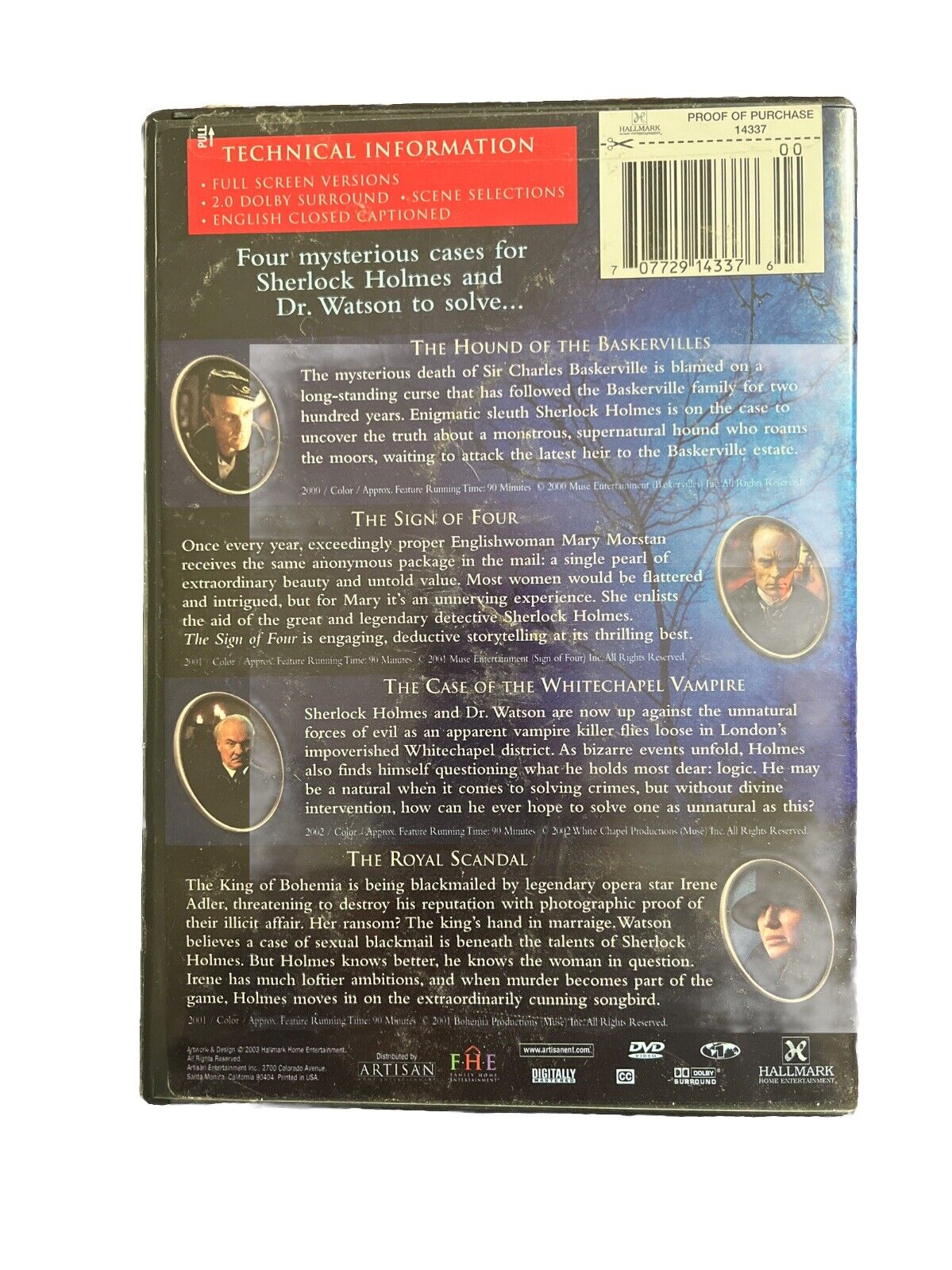 Vintage Mysterious Films The Sherlock Holmes Collection - DVD 2003 2-Disc Set