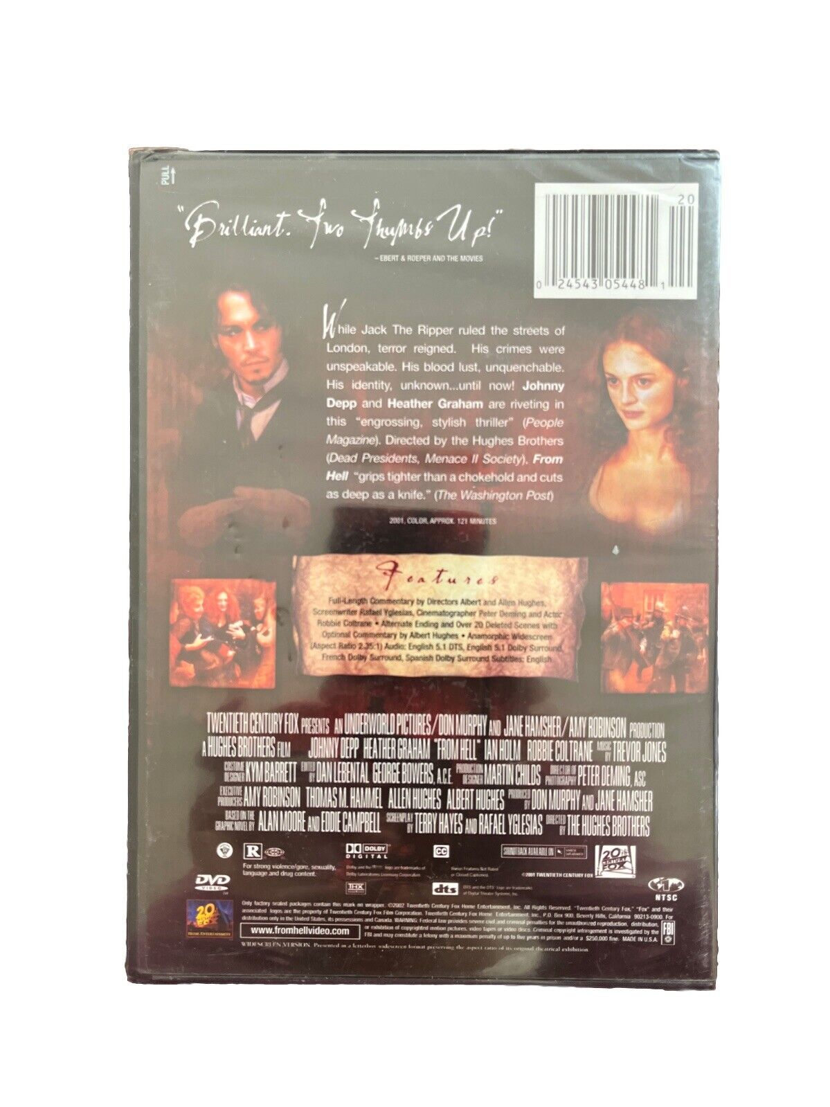 Collectable Movie From Hell (DVD, 2001) Johnny Depp Heather Graham Thriller