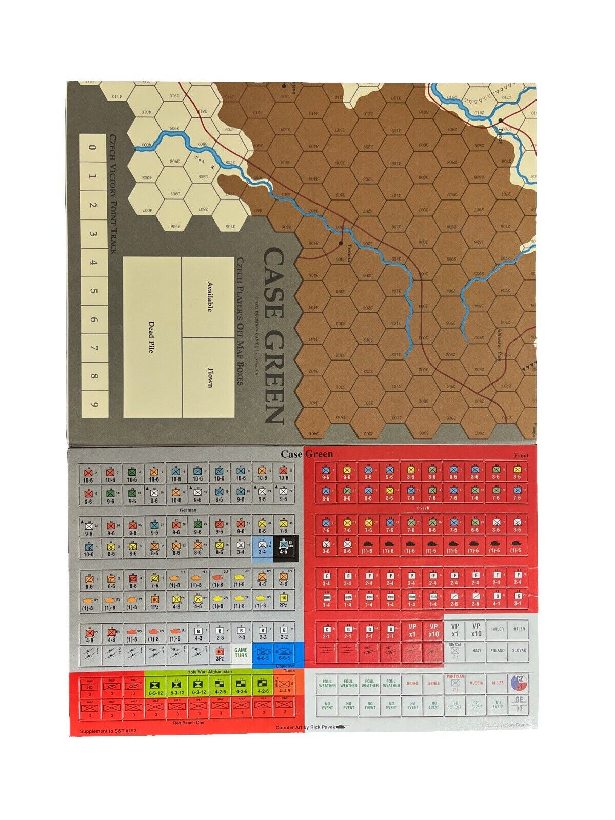 Strategy & Tactics Magazine #152 N Board Game Case Green: War For Czechoslovakia