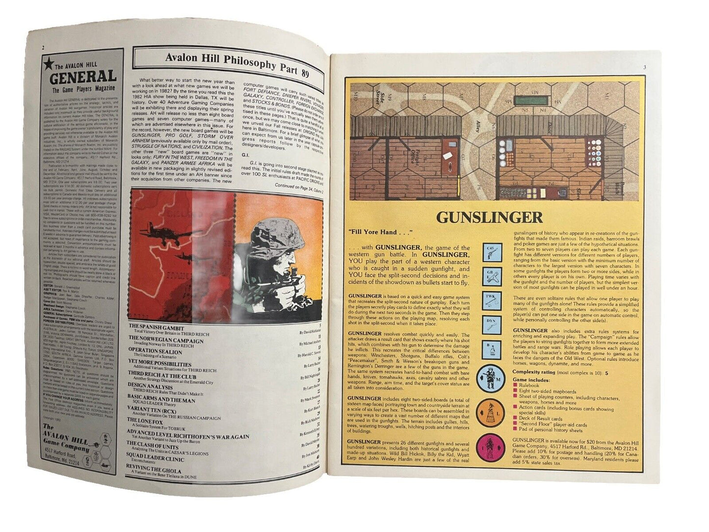 Avalon Hill General Antique Tabletop War Game Magazine Vol.18 #5 - Third Reich