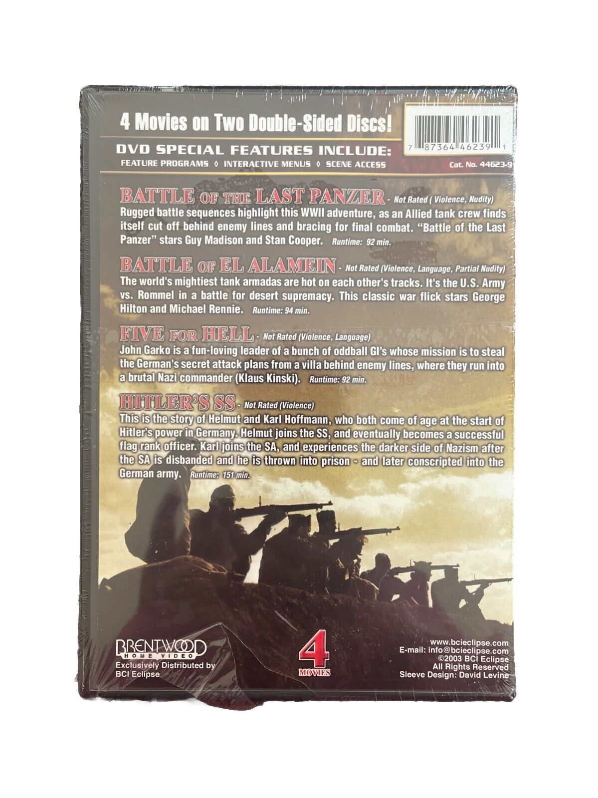 Battles of World War Two WWII 4-Movies 2-DVD Panzer El Alamein Hitler's SS