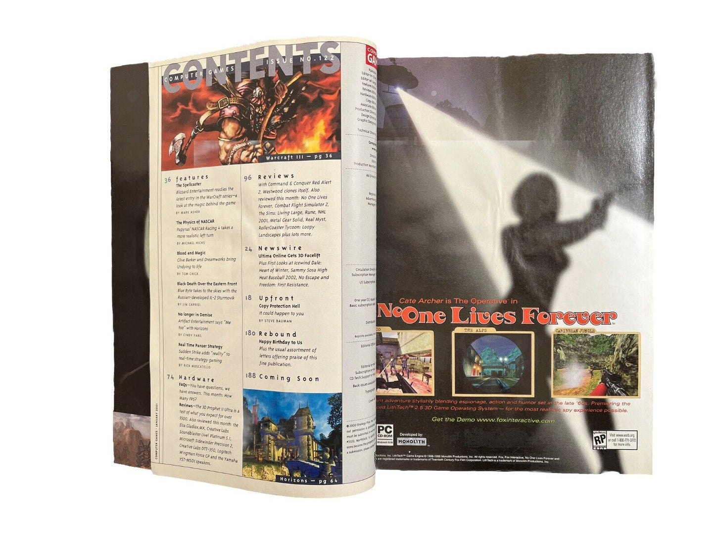Vintage Collectable Computer Games Magazine #122 January 2001 - WarCraft III