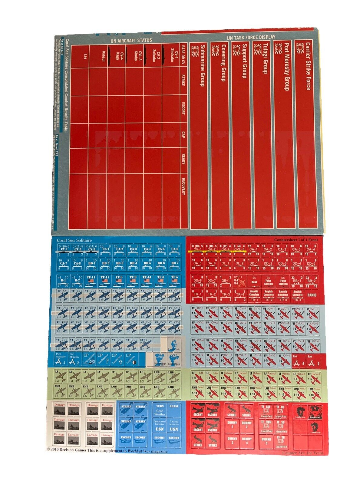 World At War Wargame Magazine #10 With History Board Game - Coral Sea, 1942