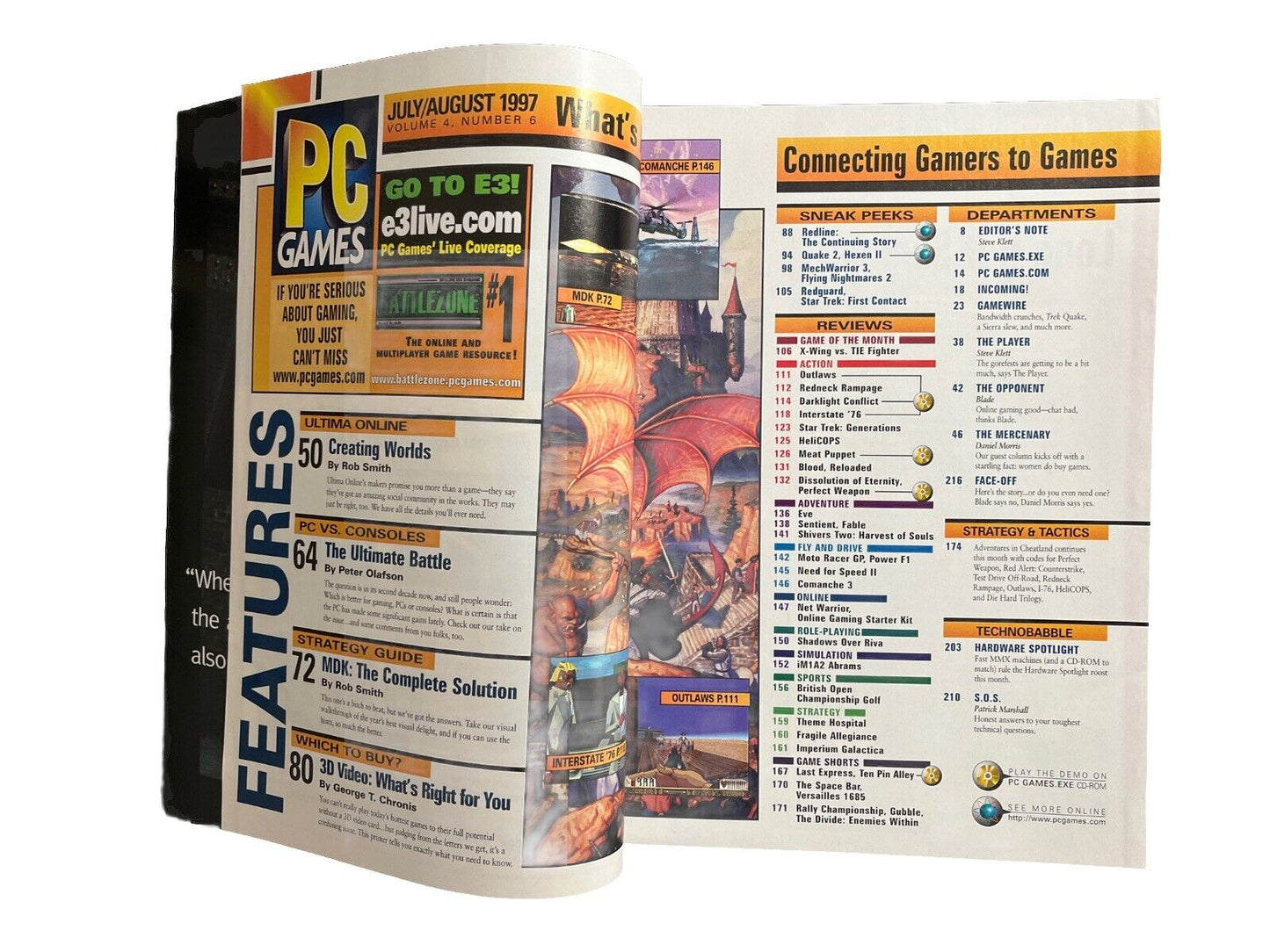 Vintage PC Games Magazine Vol.4 No.6 Ultima Online Origin’s RPG Storms The Net