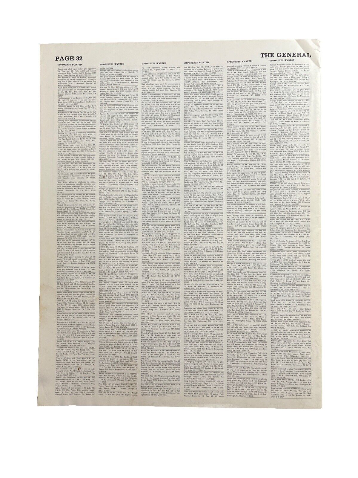 Avalon Hill The General Antique Collectable Tabletop Game Magazine Vol.12 #1