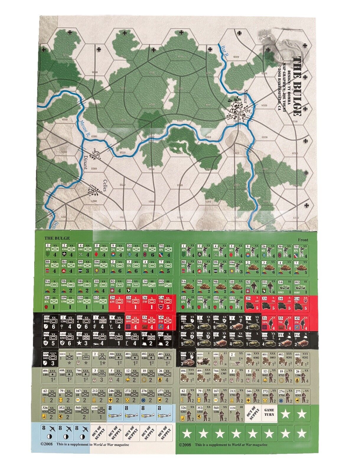 World At War Magazine #3 With Military History Board Game - The Bulge