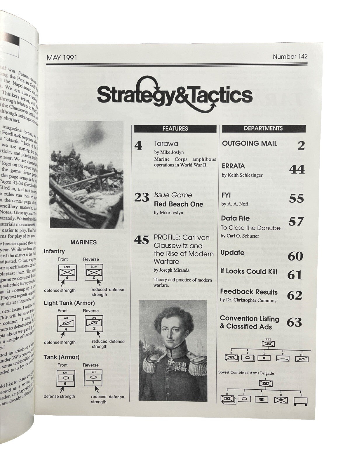 Strategy & Tactics Combat Wargame Magazine #142 May 1991 Tarawa Red Beach One