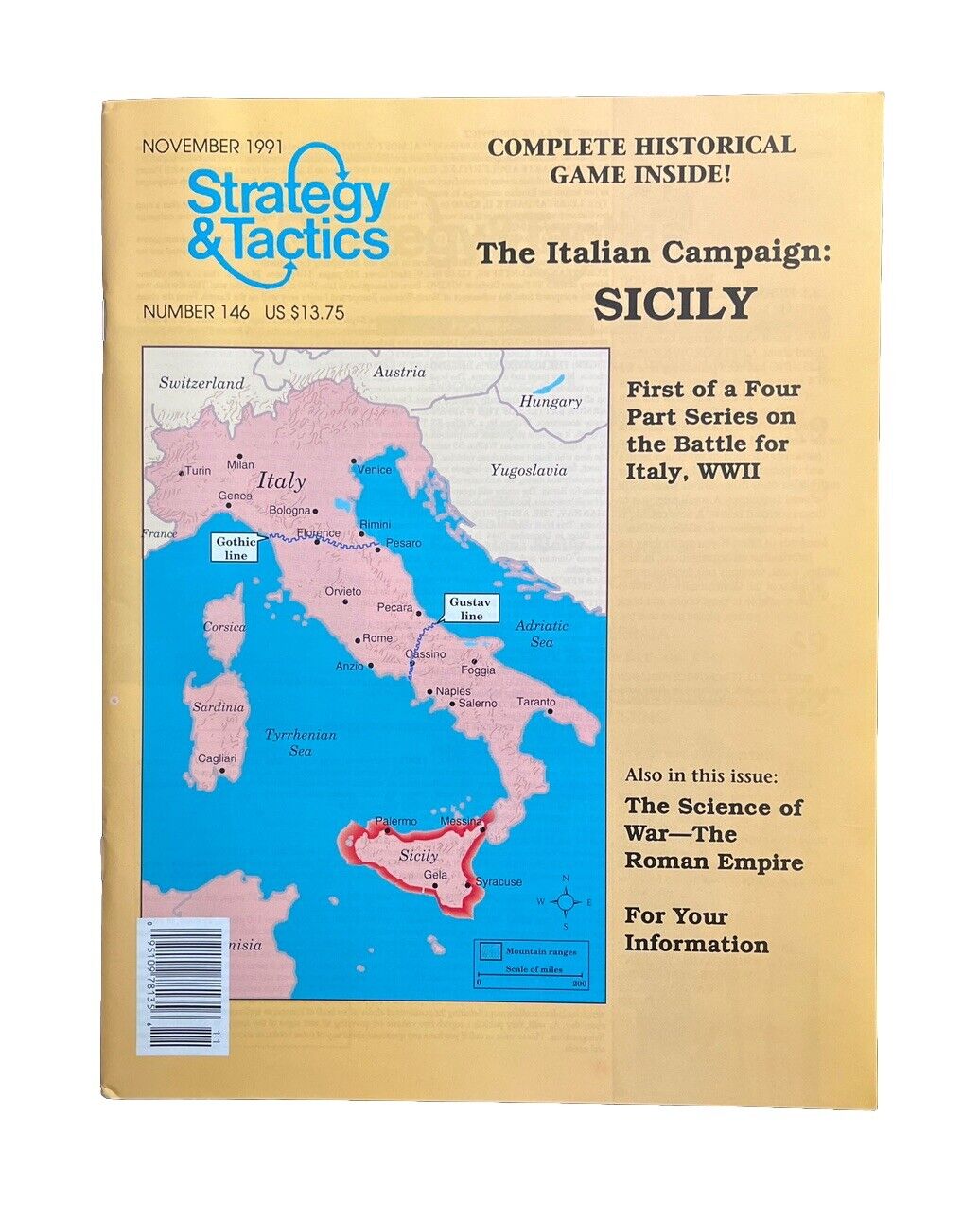 Strategy & Tactics Combat Wargame Magazine #146 The Italian Campaign: Sicily
