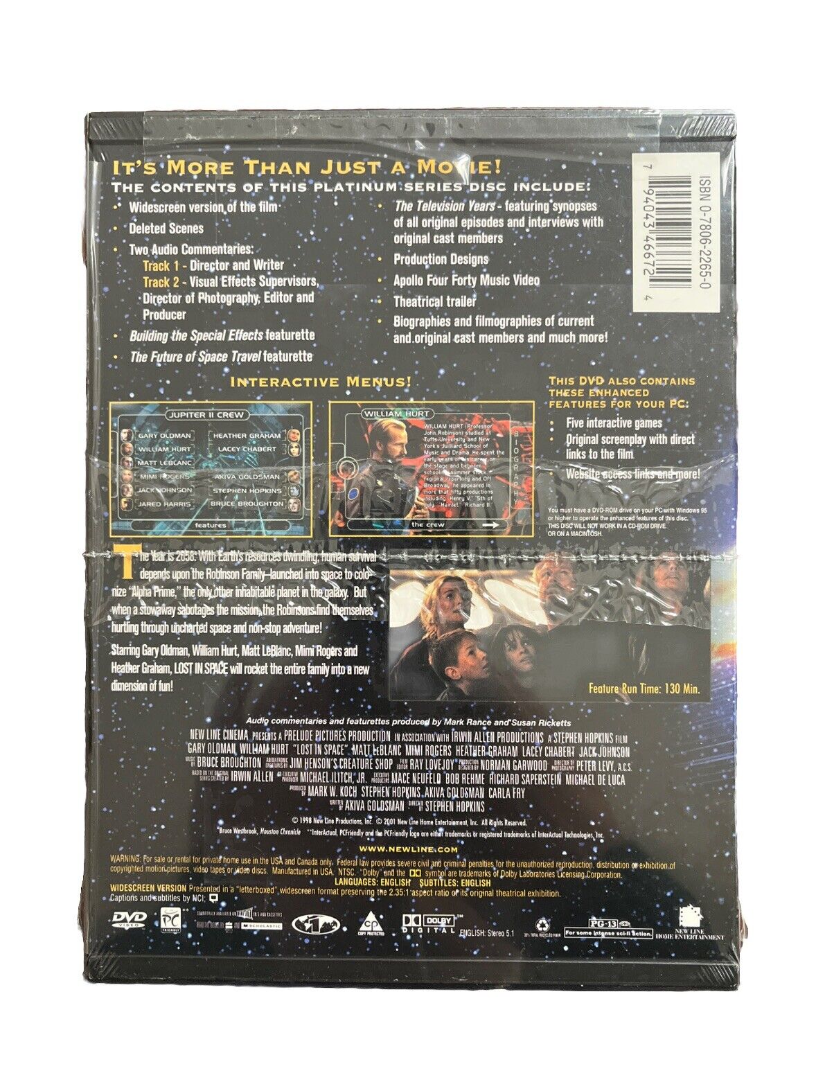 Collectable Movie Lost In Space (DVD, 1998) Gary Oldman William Hurt Mimi Rogers