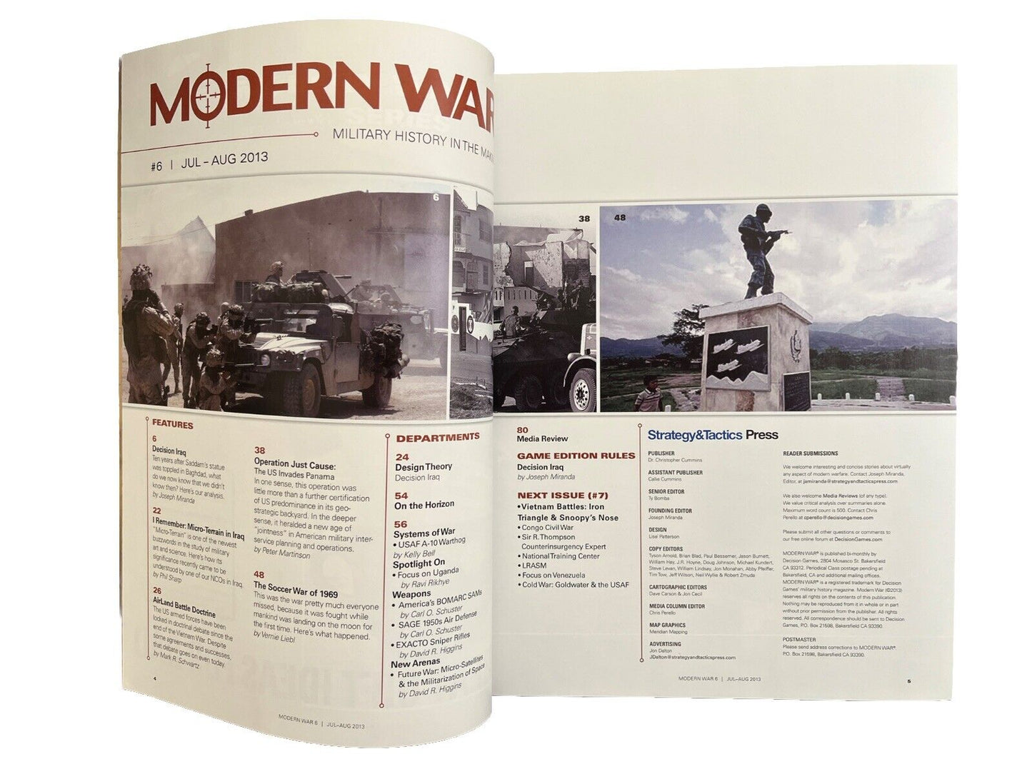 Modern War Game Magazine #6 With Military History Board Game - Decision Iraq