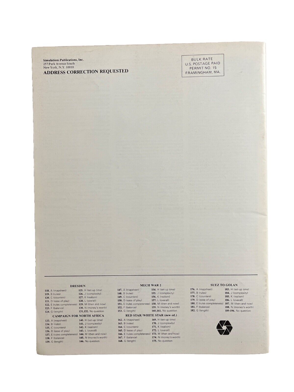 Vintage SPI MOVES Magazine #48 December 1979-January 1980 Tabletop RPG Wargames
