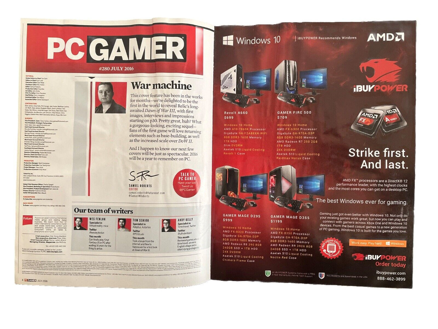 WARHAMMER 40,000 DAWN OF WAR III PC GAMER #280 JULY 2016 video game magazine