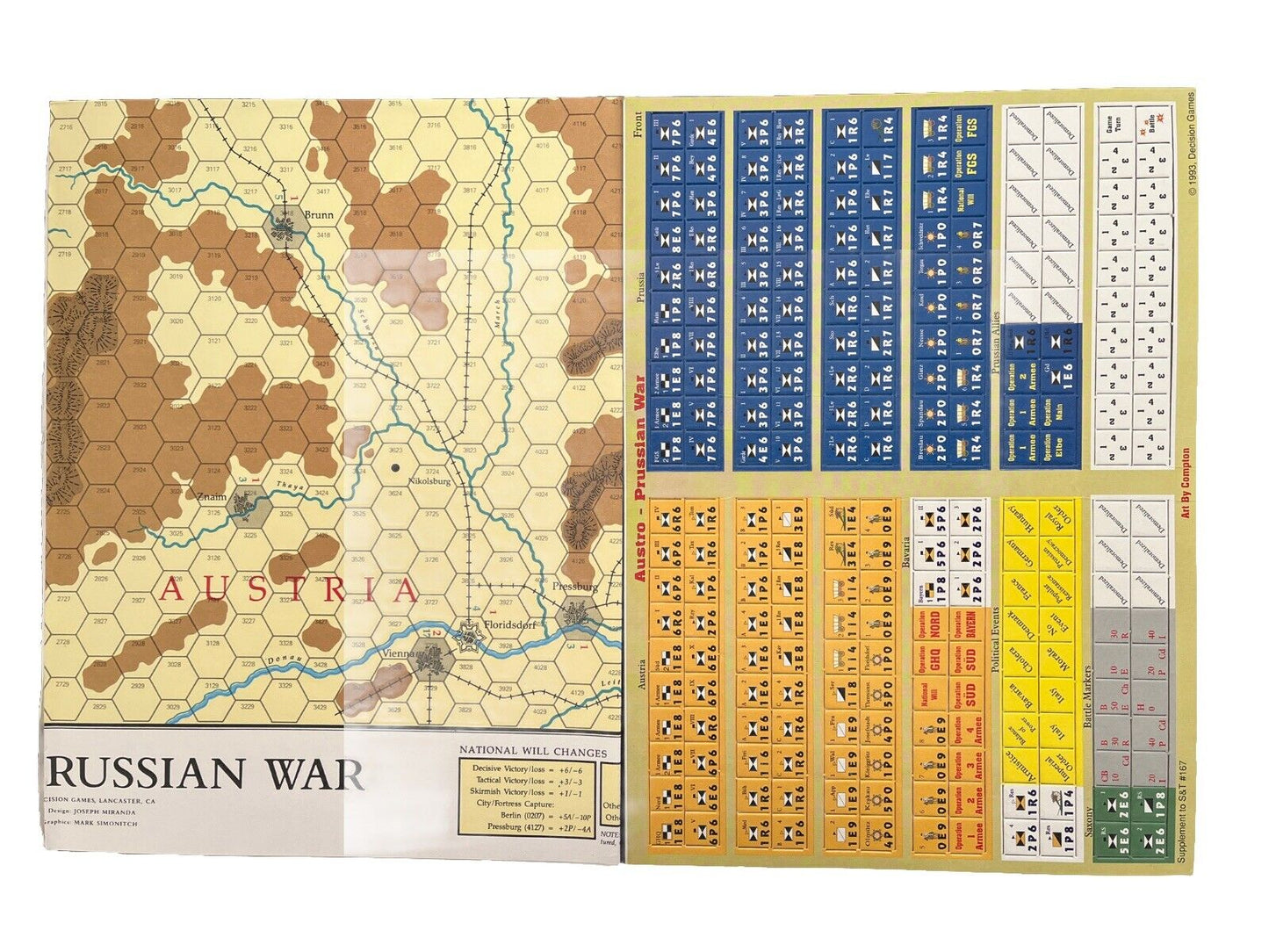 Strategy&Tactics Board game Wargame Magazine #167 The Austro-Prussian War 1866