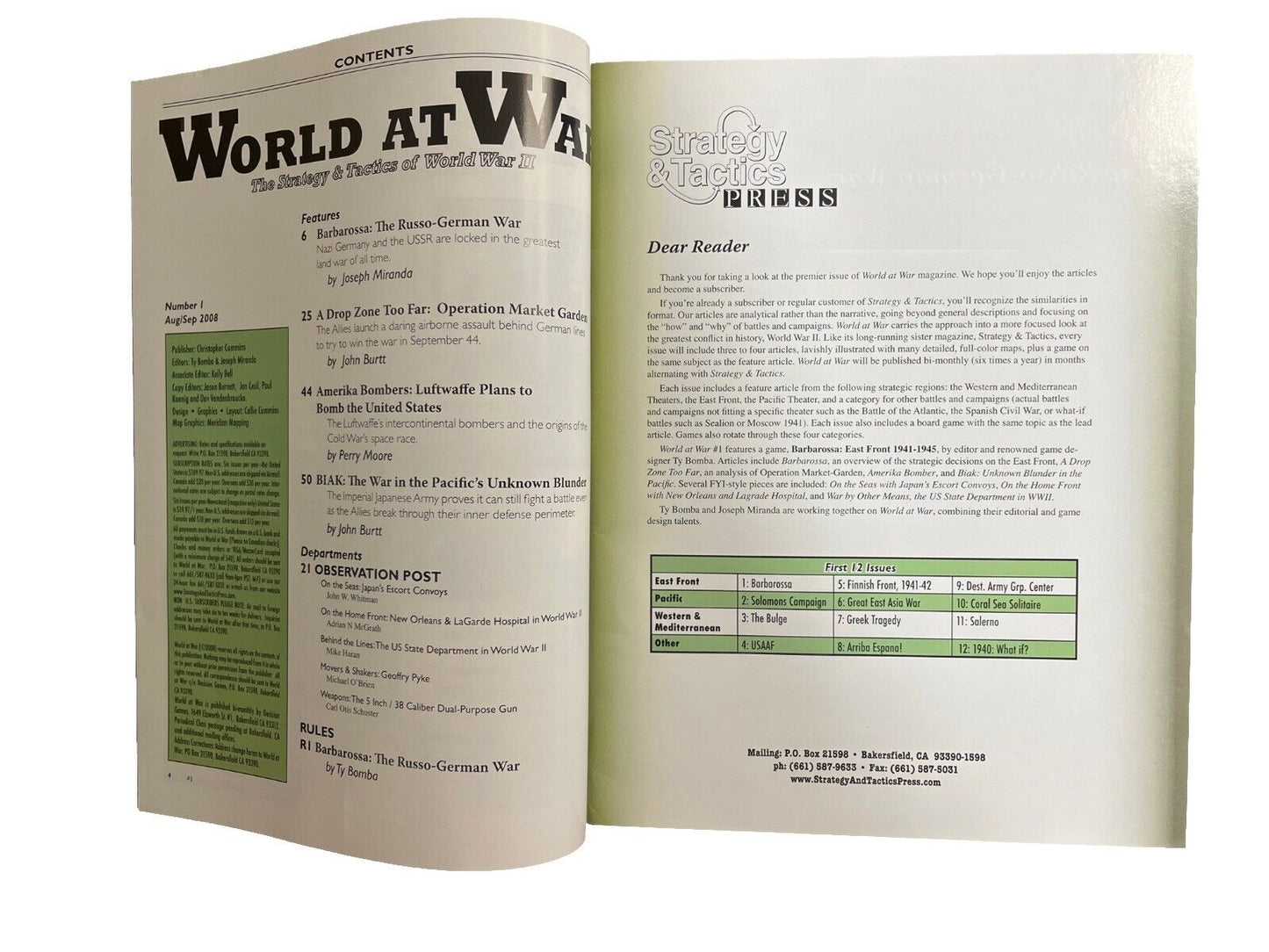 World at War Magazine #1 And History Board Game Barbarossa: The Russo-German War