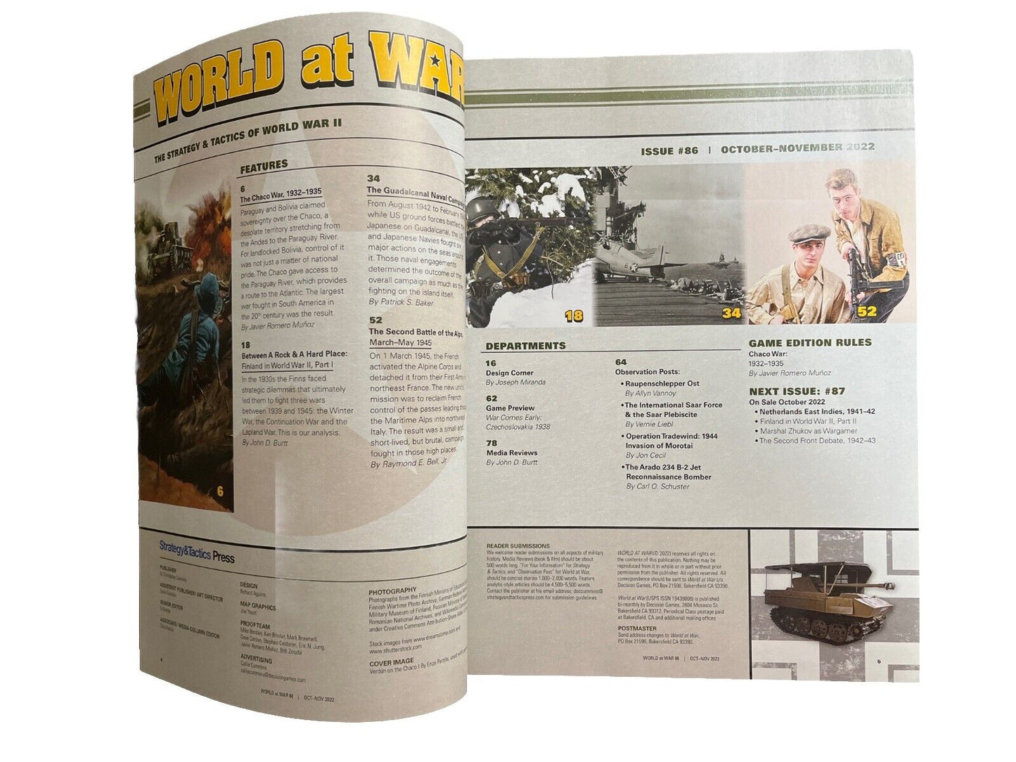 World at War Magazine With Complete Historical Board Game #86 - The Chaco War